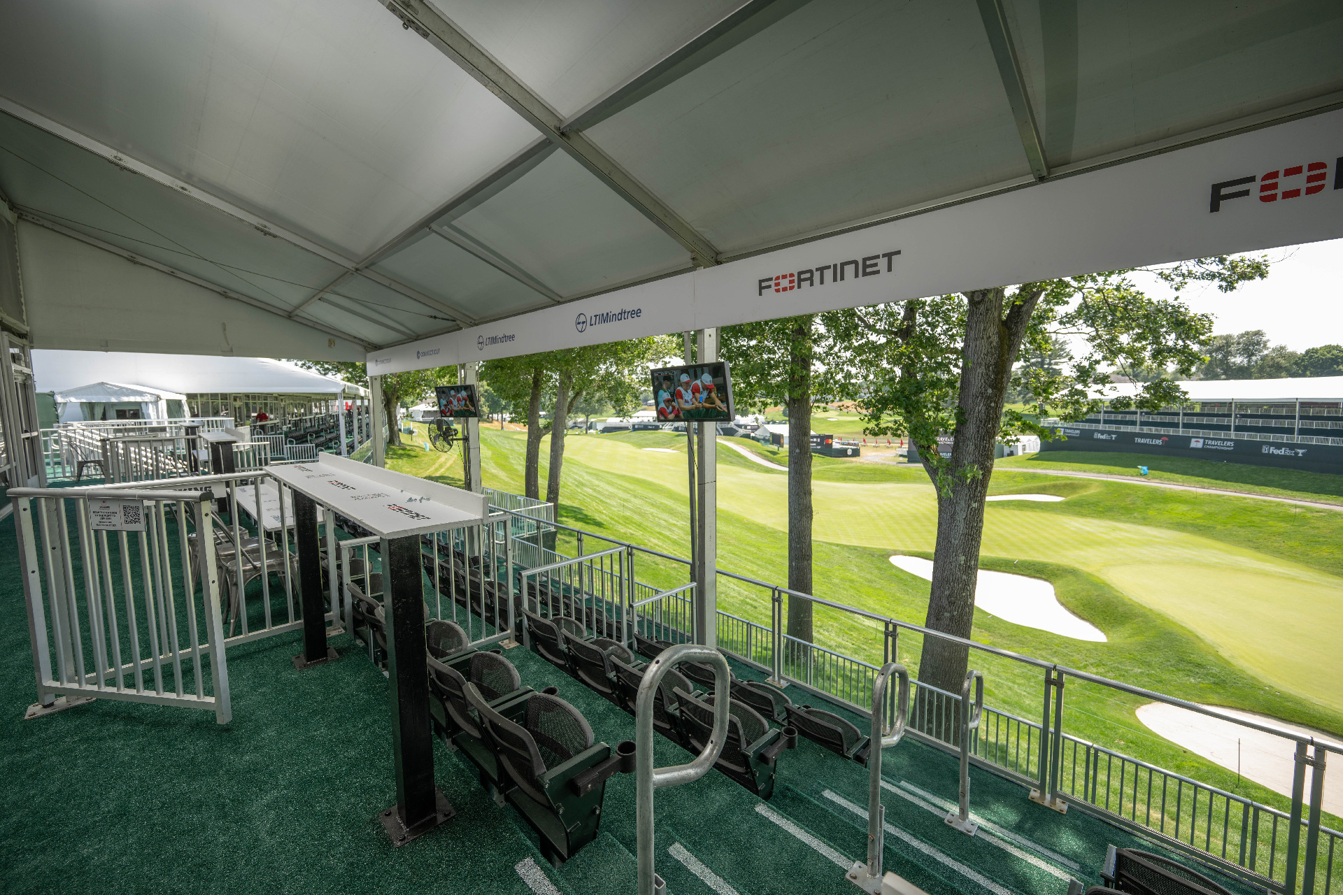 Private outdoor patio view of the golf course