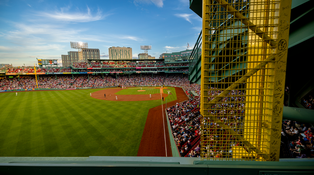 A view of Fenway Park™ from the seats behind the foul pole