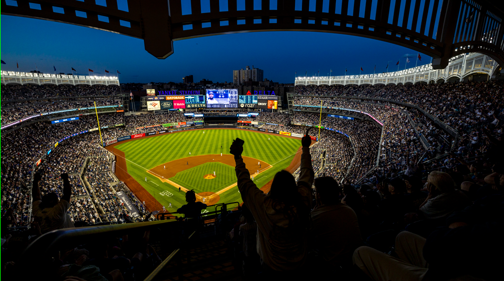 A view of Yankee Stadium™ from the nosebleeds behind home plate